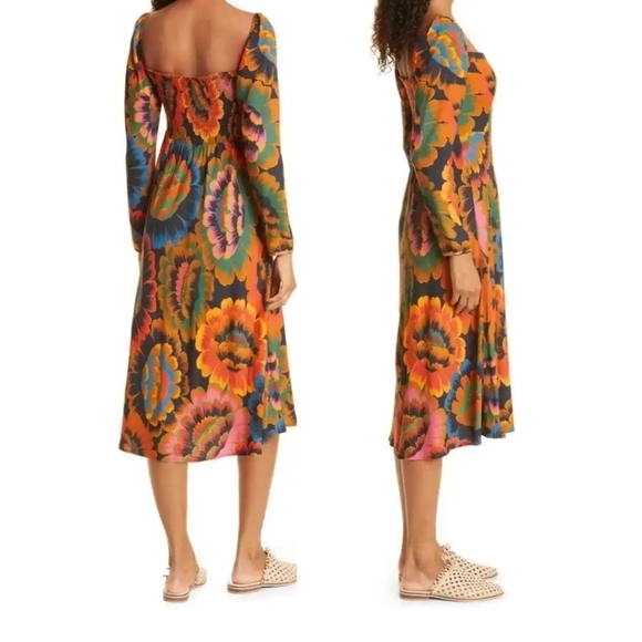 New FARM RIO Colorful Flowers Midi Dress Size S - Picture 9 of 16